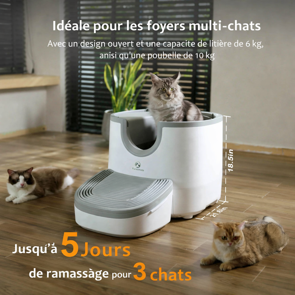Litière Autonettoyante pour chat avec capteurs de sécurité avancés