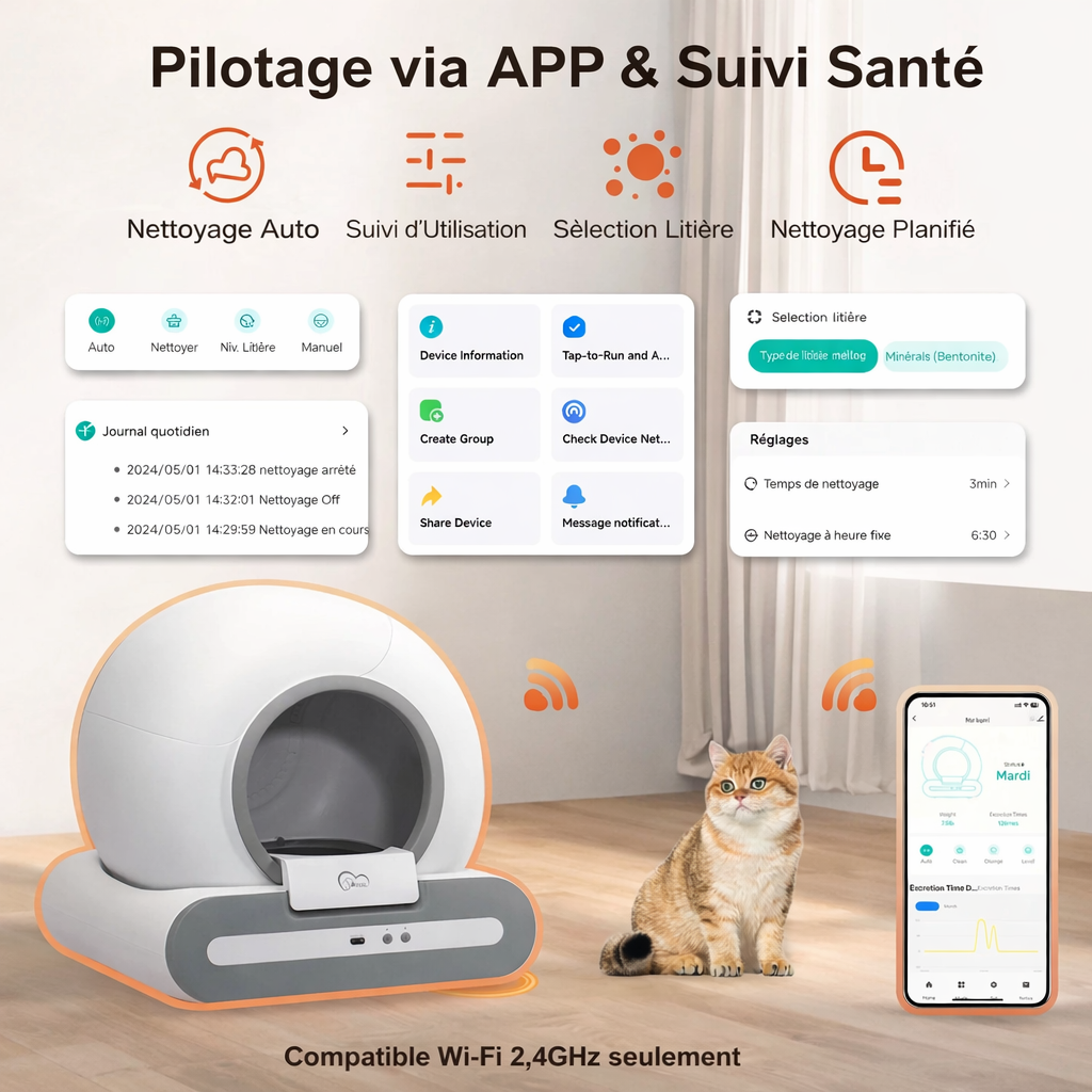 Litière automatique DOEL — connectée et pensée pour la sécurité