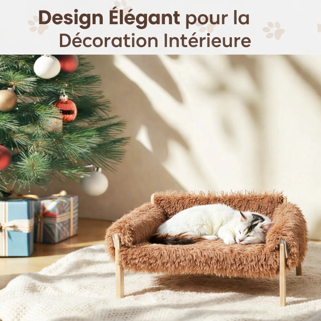 Canapé-lit surélevé ultra doux pour chat