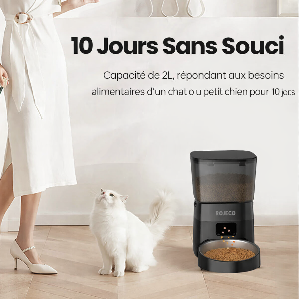 Distributeur de croquettes automatique ROJECO 2L