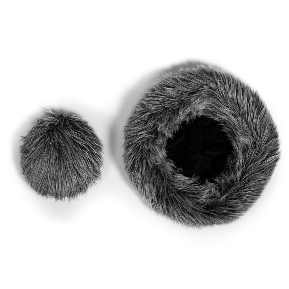 Lit pour chien et chat en fausse fourrure avec coussin amovible – Modèle Fluffi