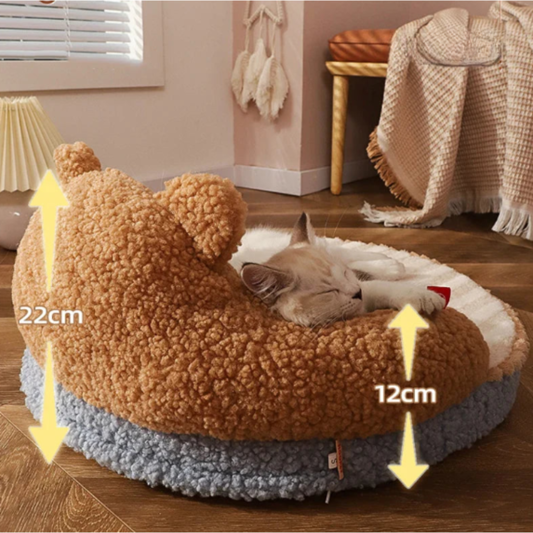 Lit pour chat en forme d’ours – Coussin moelleux et confortable