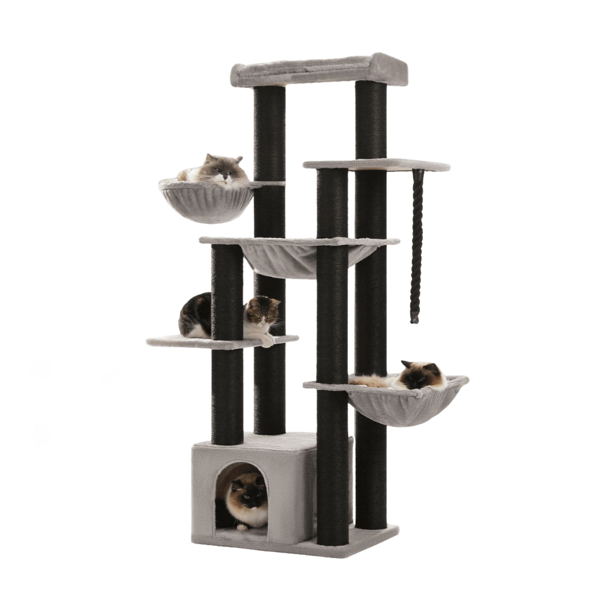 Arbre à chat avec paniers suspendus, niche et griffoirs – Modèle Vita Tower