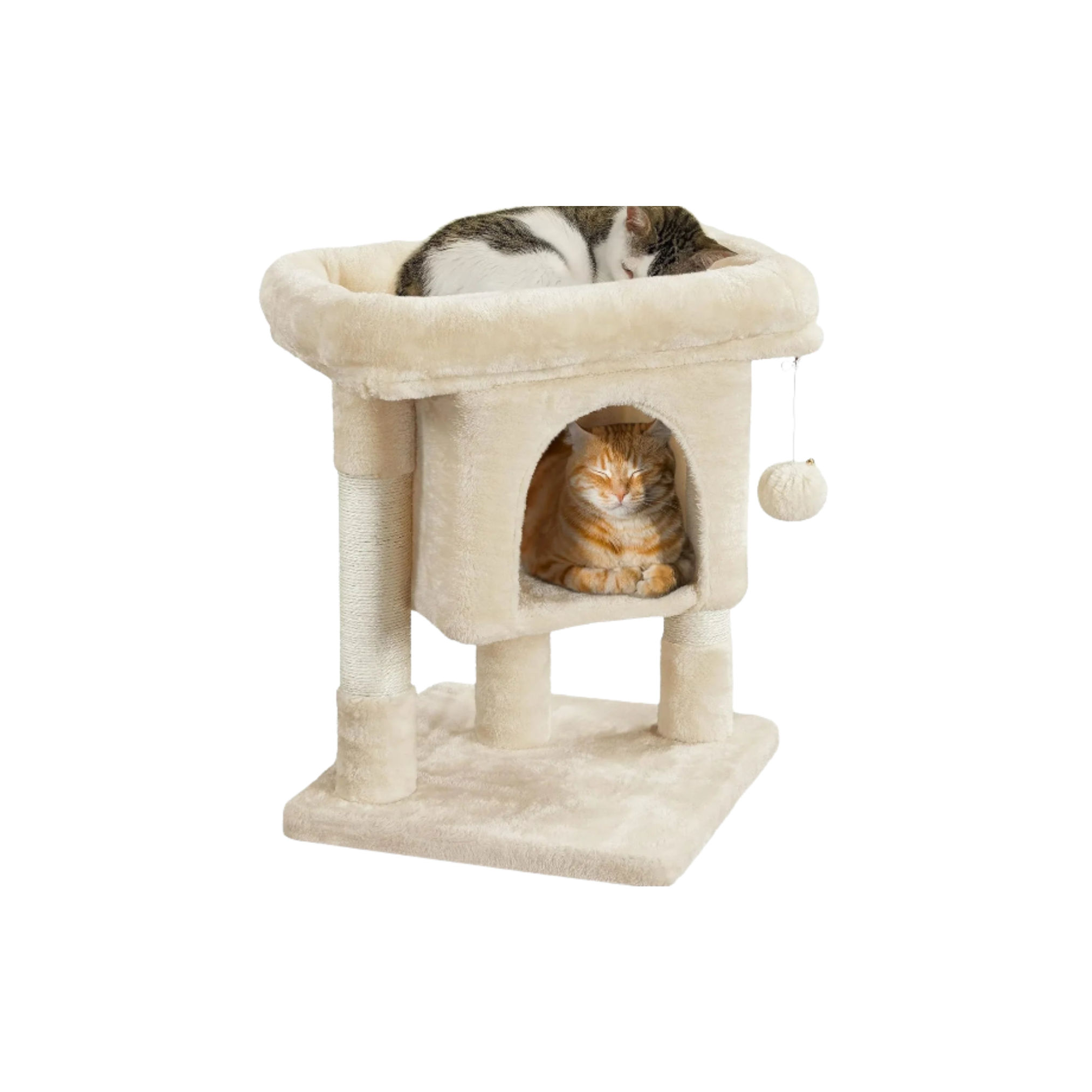 Arbre à chat compact beige – Espace de repos et de jeu