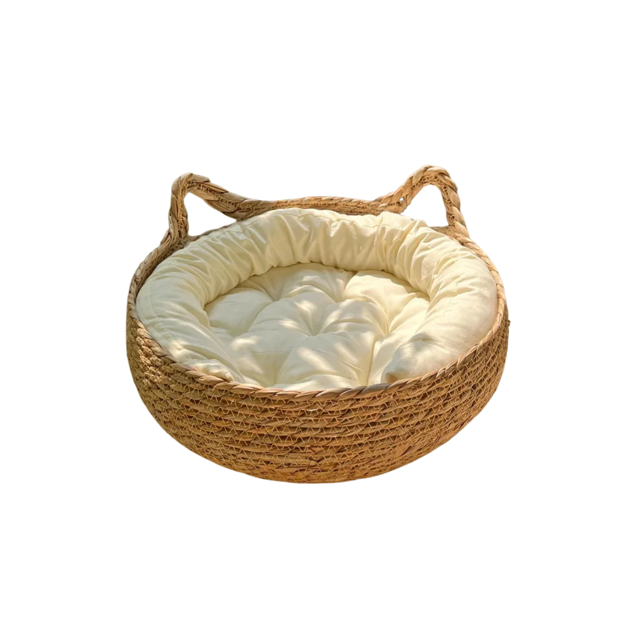 Panier tressé pour chat avec coussin amovible
