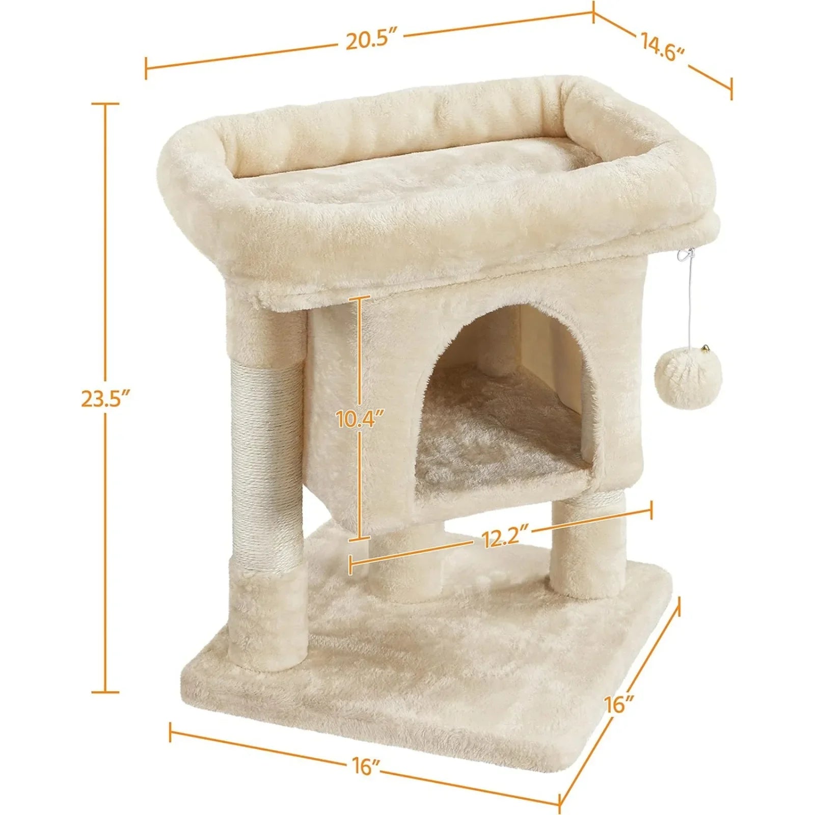 Arbre à chat compact beige – Espace de repos et de jeu