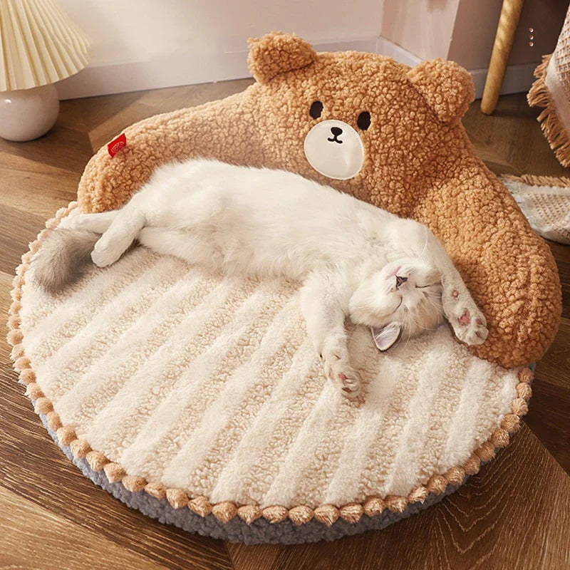 Lit pour chat en forme d’ours – Coussin moelleux et confortable