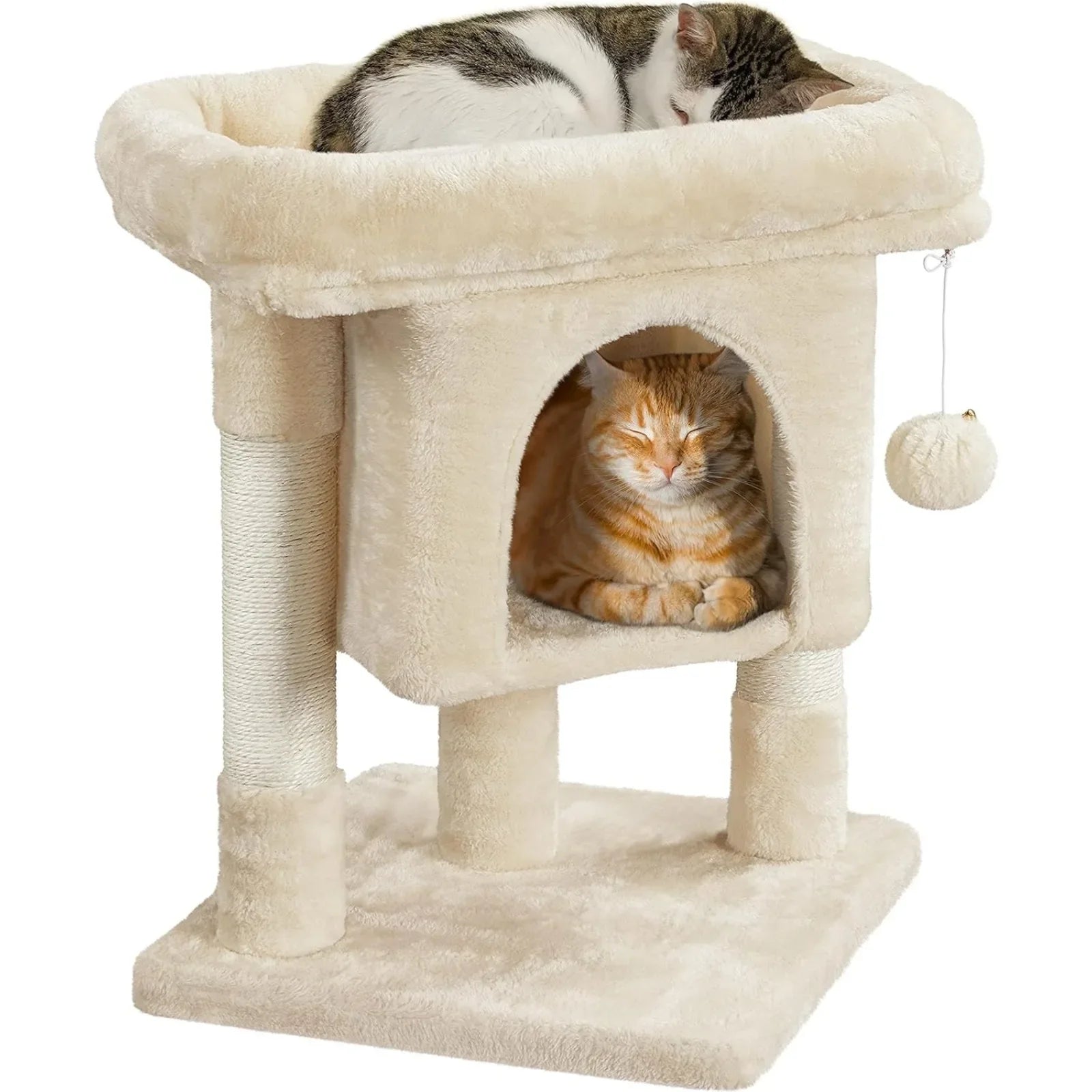 Arbre à chat compact beige – Espace de repos et de jeu