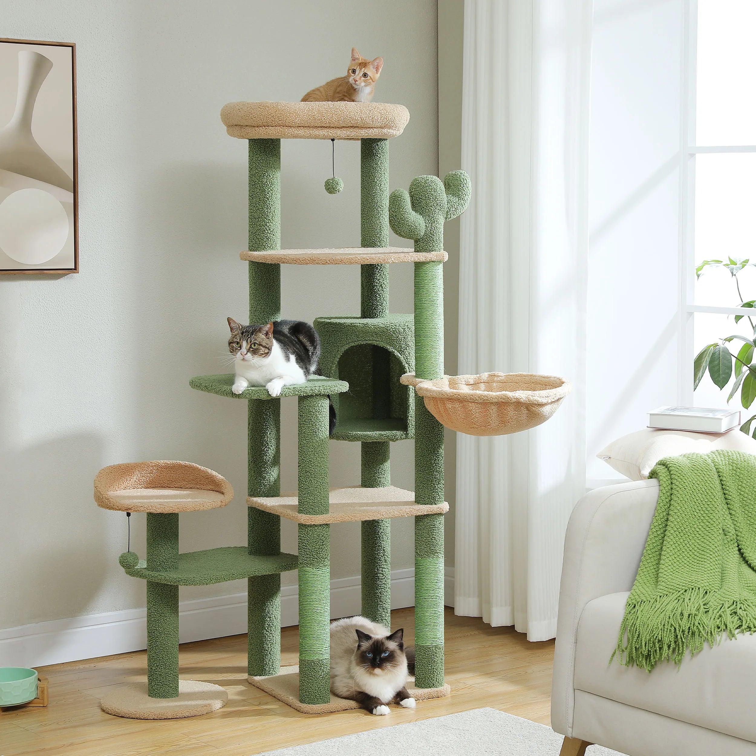 Grand arbre à chat multi-niveaux – Jeu, repos et détente réunis