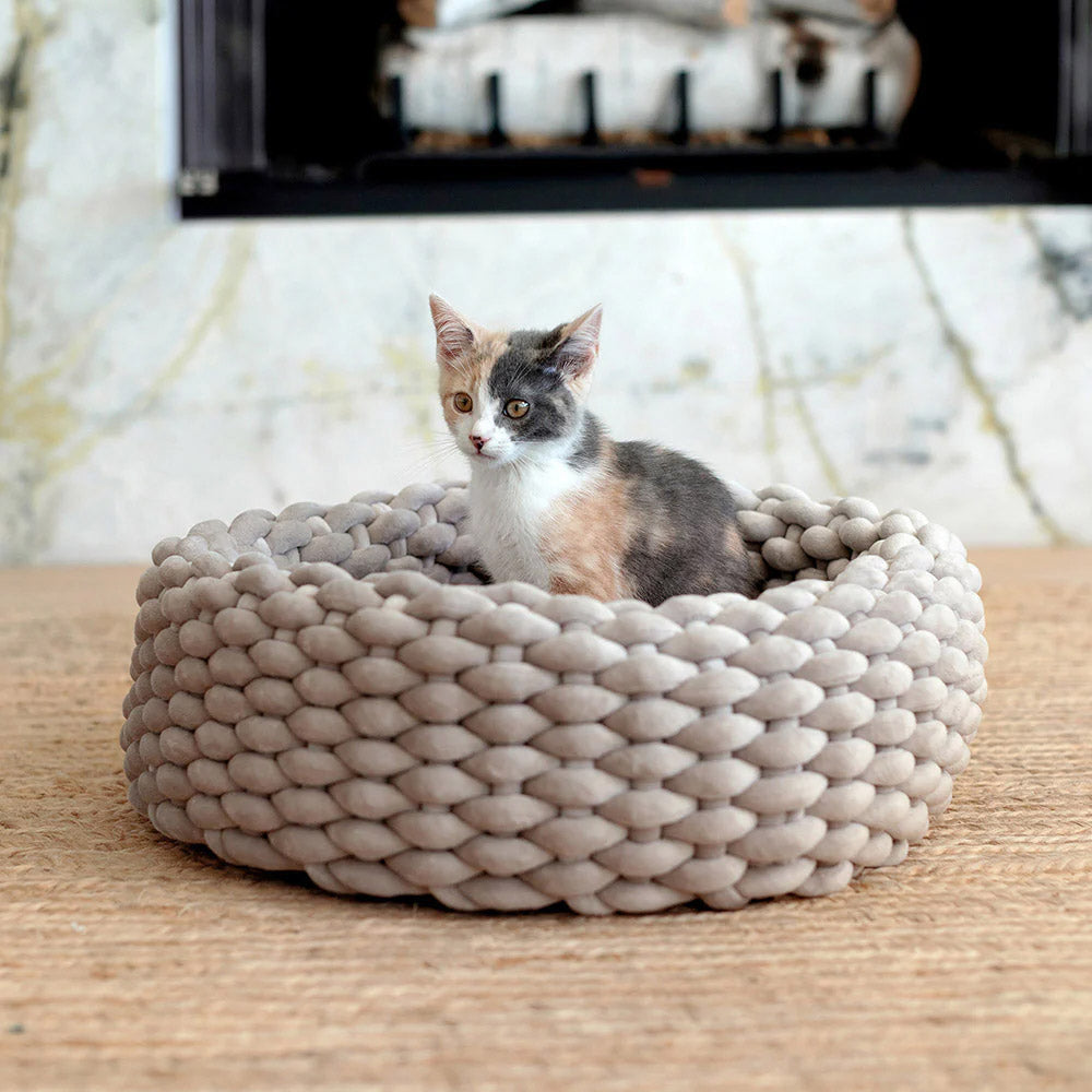 Lit pour chat en tissu doux et ajustable