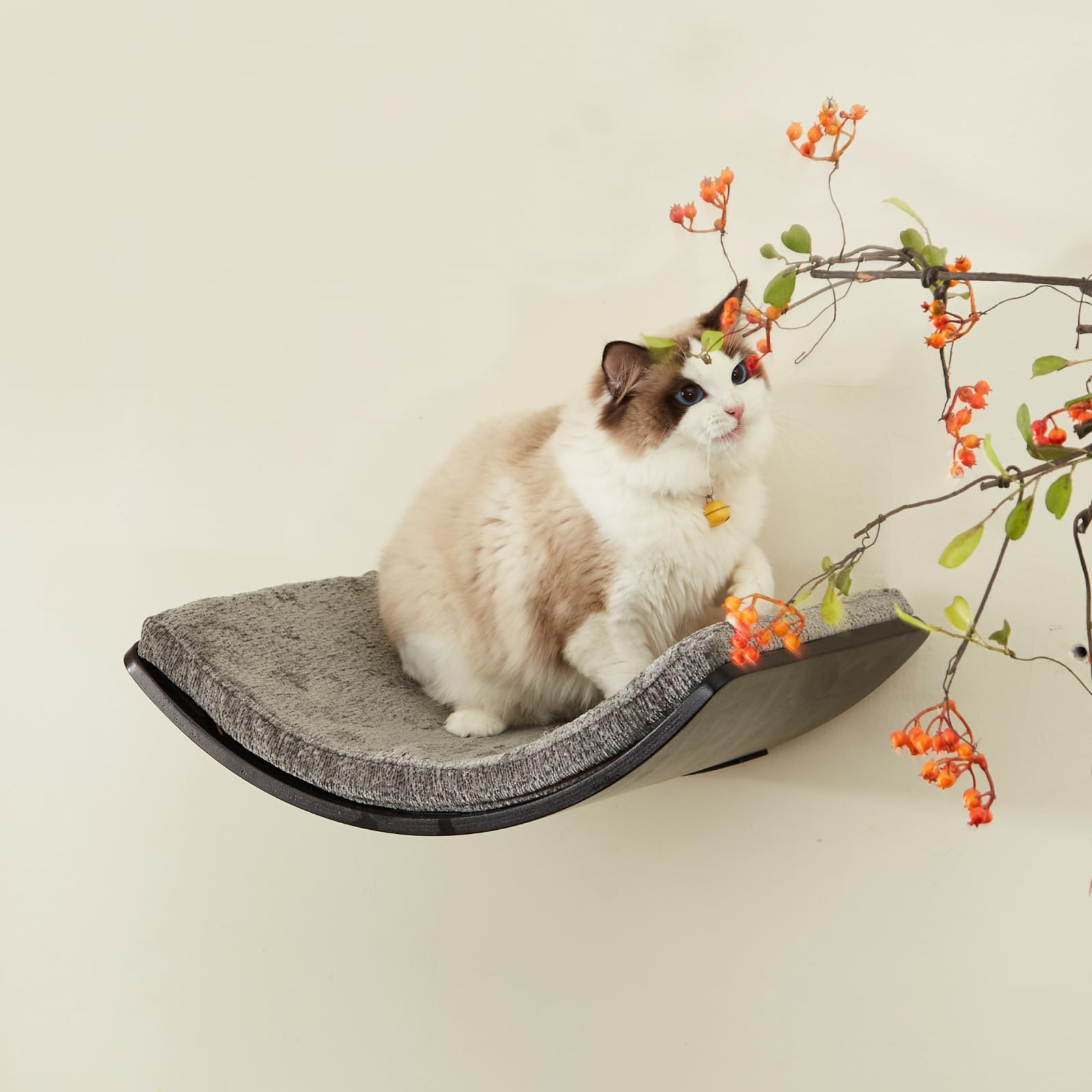 Étagère murale pour chat avec coussin amovible