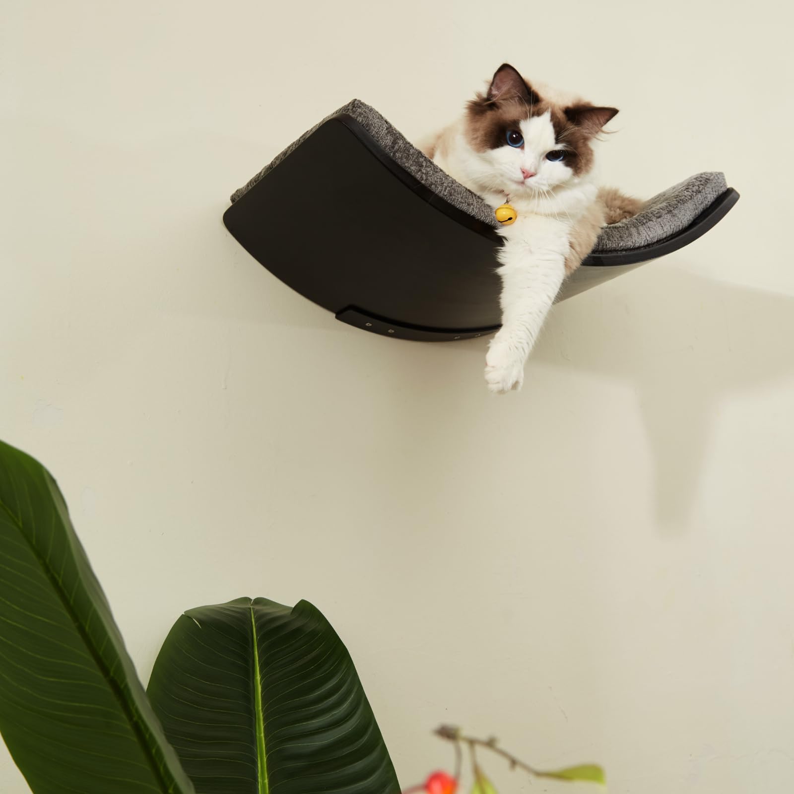 Étagère murale pour chat avec coussin amovible