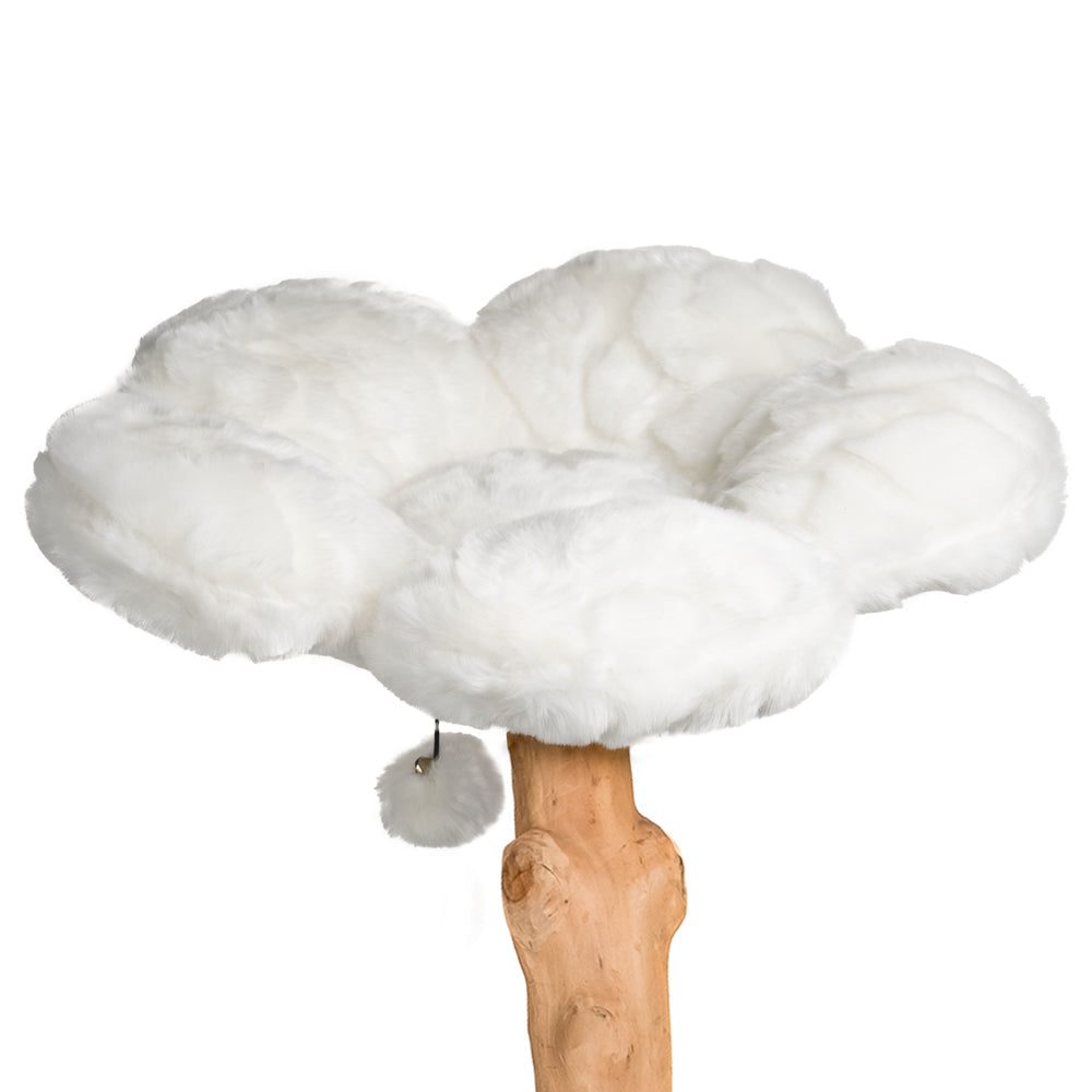 Arbre à chat grand format en bois naturel avec niche et plateformes – Modèle Leone